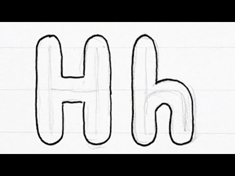 How to Draw Bubble Writing Real Easy - Letter H - YouTube