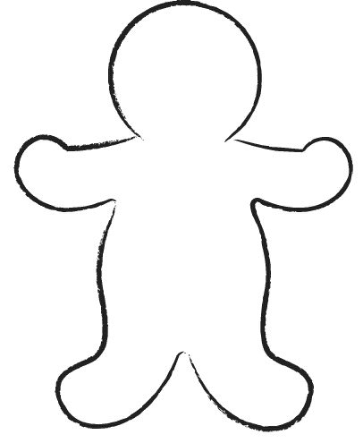 Gingerbread Man Outline - ClipArt Best