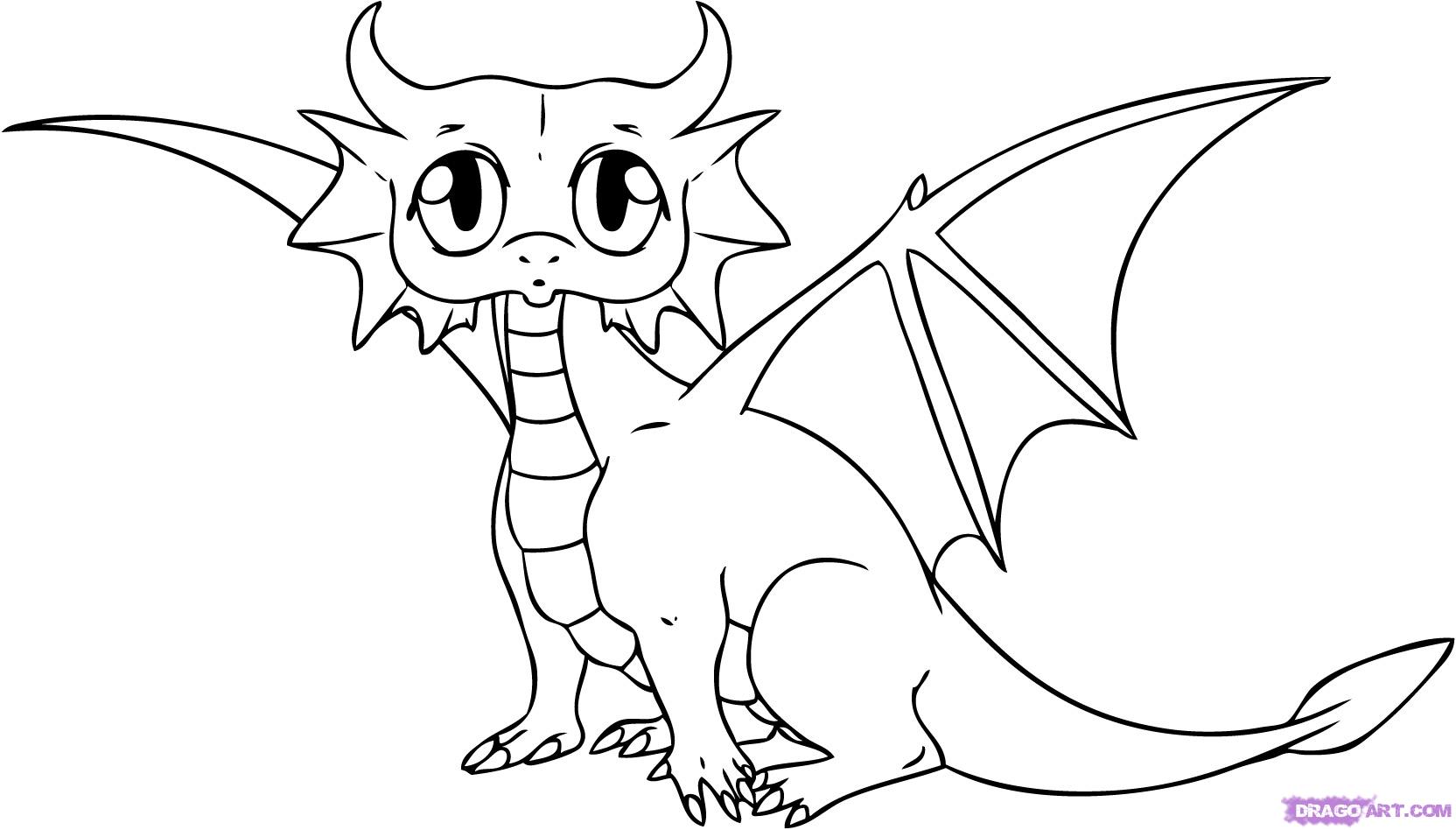 How to Draw a Cartoon Dragon, Step by Step, Dragons, Draw a Dragon ...