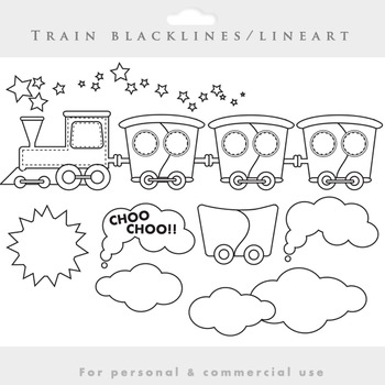 Train-clipart-lineart-train-clip-art-blacklines-wagons-clouds ...