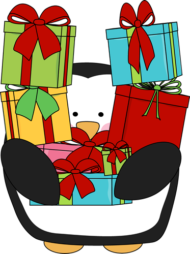 Penguin Carrying Christmas Presents Clip Art - Penguin Carrying ...