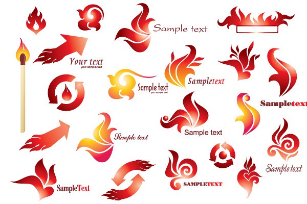 Vector Fire Logo Objects | TopVectors.com