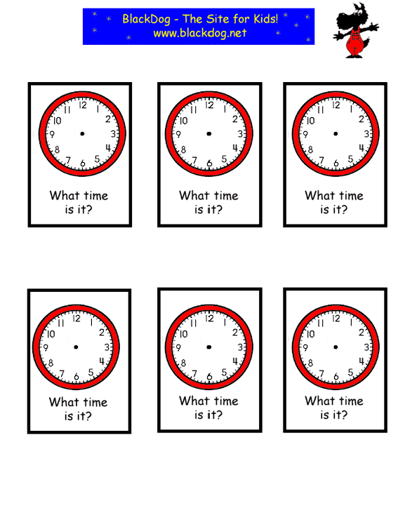 BlackDog's Free Clock Worksheets