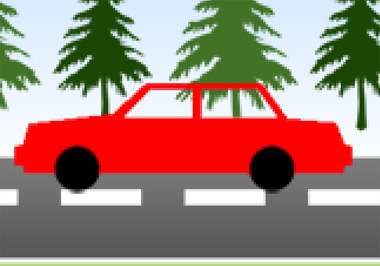 Animating a moving car on a road | ImageReady Animation