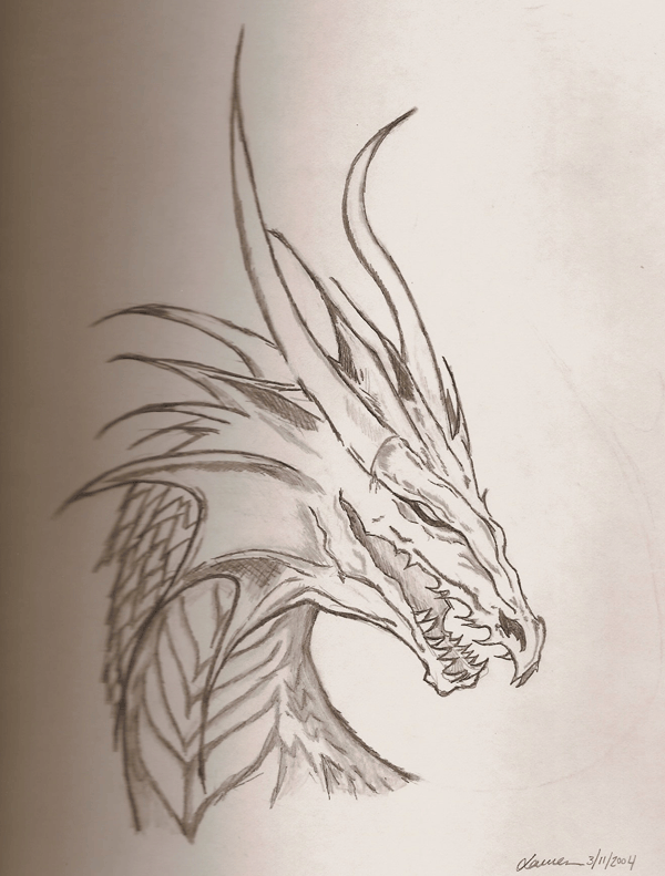 Dragon Head Drawing | DrawingSomeone.com