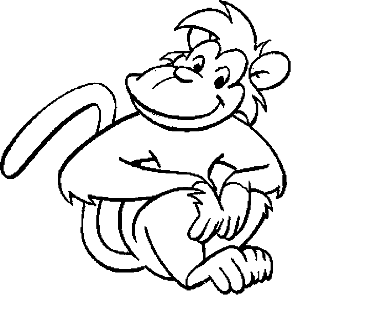 Cartoon Monkey Black And White - ClipArt Best