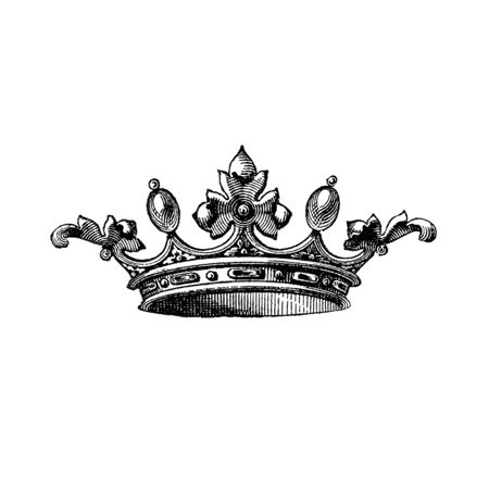 3dRose lsp_151405_2 Majestic Crown Black and White Drawing Royal ...