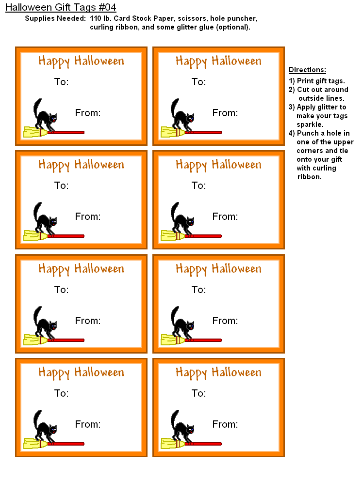 FREE Printable Halloween Gift Tags - Holiday Party Favors at Kid ...