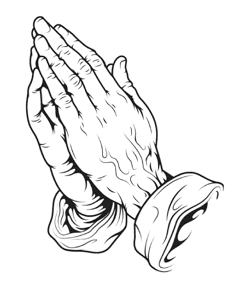 free clipart praying hands black and white - photo #50