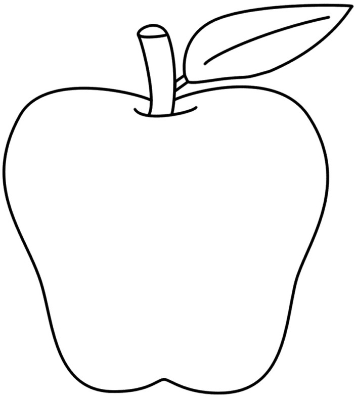 Printable Apple Healthy Food Coloring Pages - Fruit Coloring Pages ...