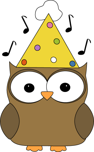 Musical Party Owl Clip Art - Musical Party Owl Image