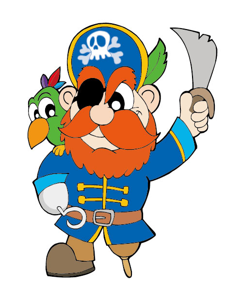 Funny Pirate cartoon vector graphic 04 - Vector Cartoon free download