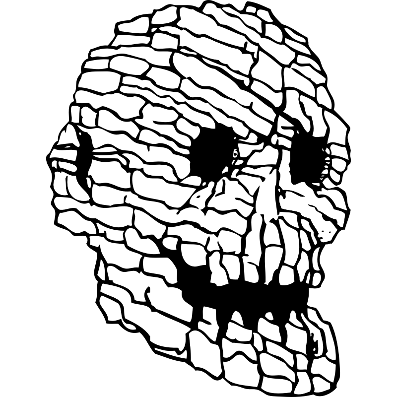 Clipart - rock skull