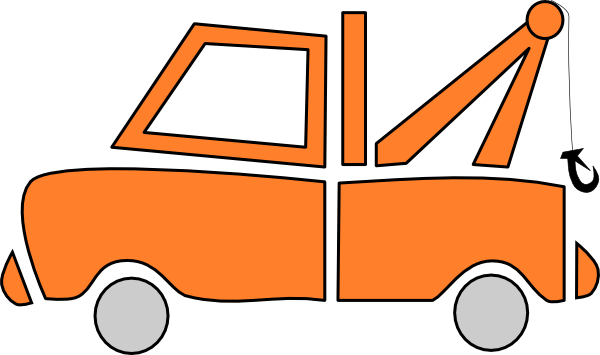 Orange Tow Truck clip art - vector clip art online, royalty free ...