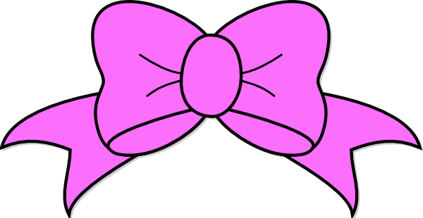 Light Pink Hair Bow clip art - vector clip art online, royalty ...