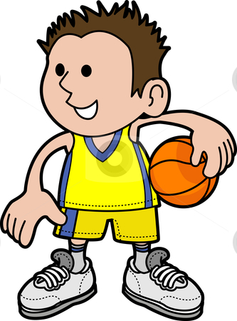 Illustration of boy basketball player stock vector