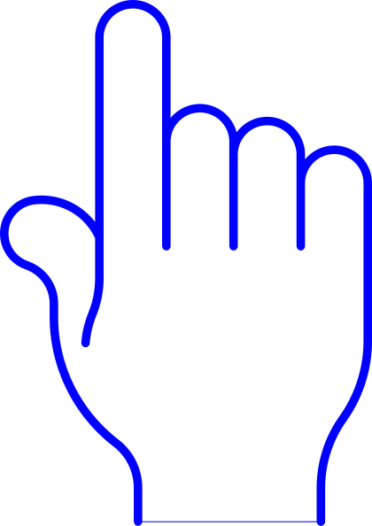 Blue Pointer Finger clip art - vector clip art online, royalty ...