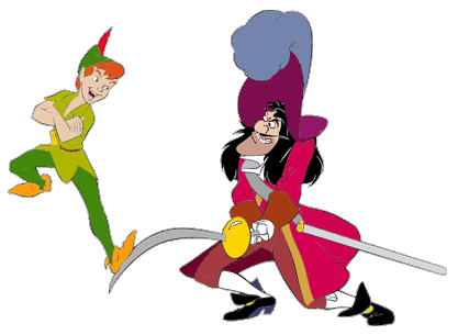 Peter Pan and Captain Hook Clipart - Disney Clipart Galore