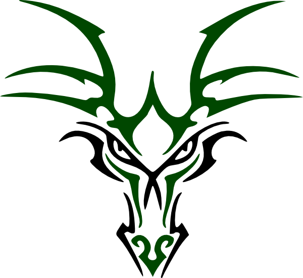 Green Dragon Head clip art - vector clip art online, royalty free ...