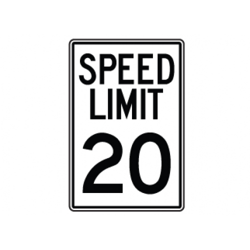 Traffic Speed Limit 20MPH sign