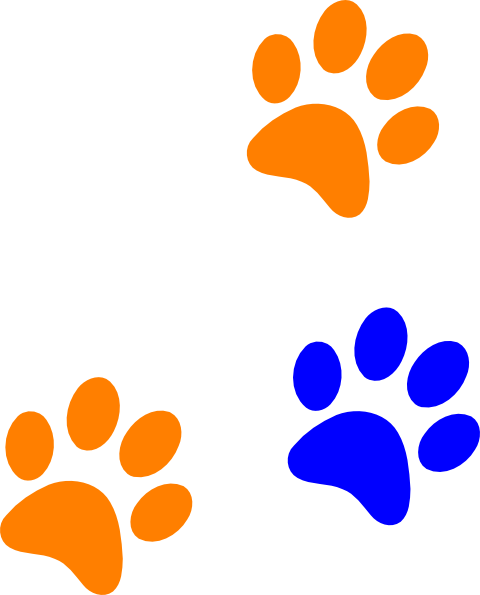 Blue/rng Paw Print clip art - vector clip art online, royalty free ...