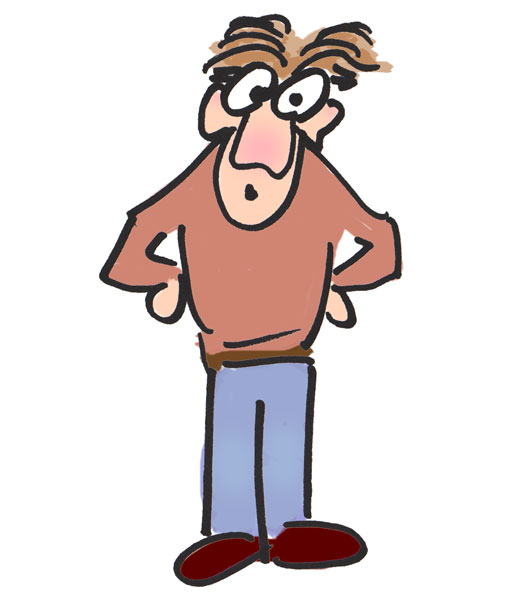 Funny Man -004 (white back) - Silly Characters Clip Art