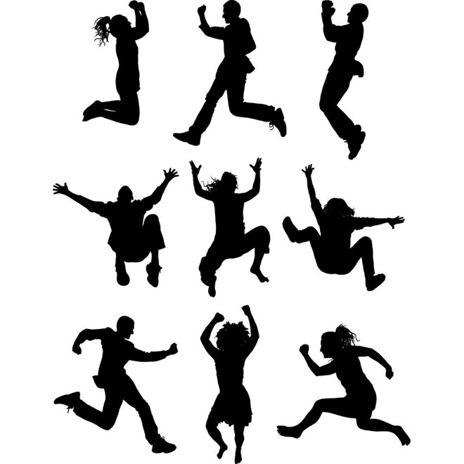 Vector girls and boys Jumping Clip art - Free Vector Art