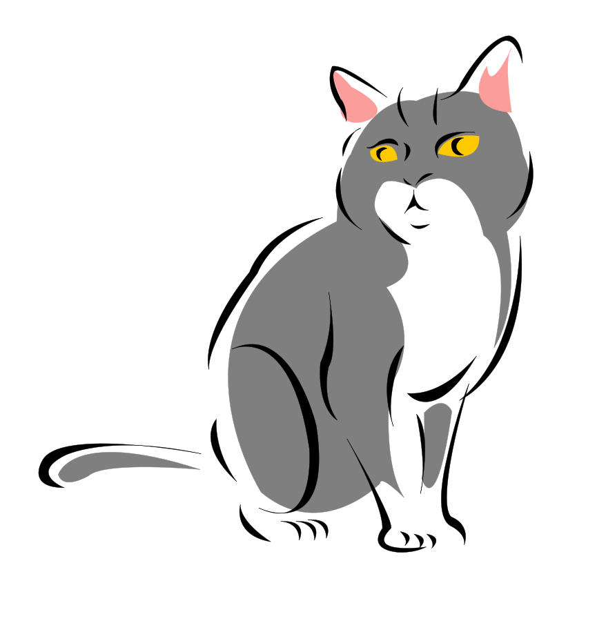 White Cat Clipart, vector clip art online, royalty free design ...