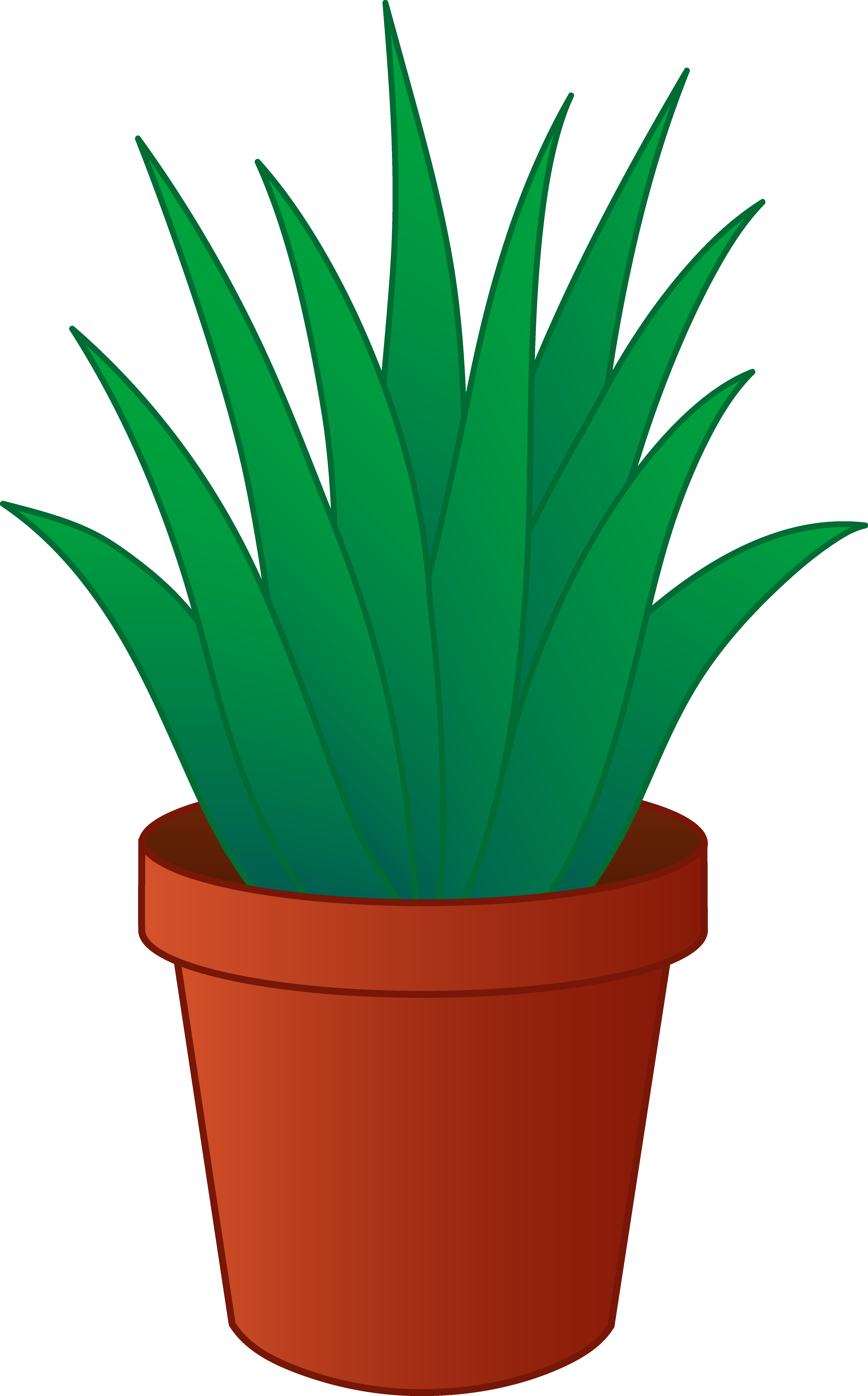 Aloe Vera Plant in Pot - Free Clip Art