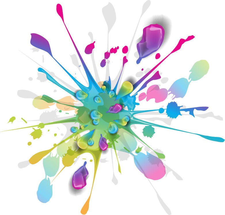 Splashes of Colorful Ink Vector Art | Free Vector Graphics | All ...