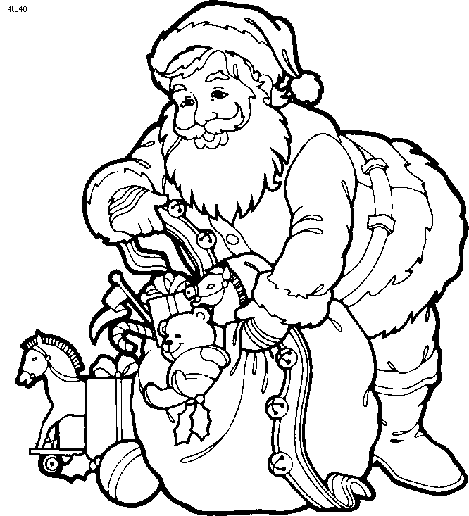 old fashioned santa coloring pages - photo #12