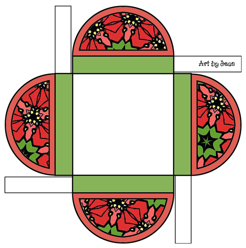 Printable Boxes: Multicolor patterns in CHRISTMAS COLORS on flat ...