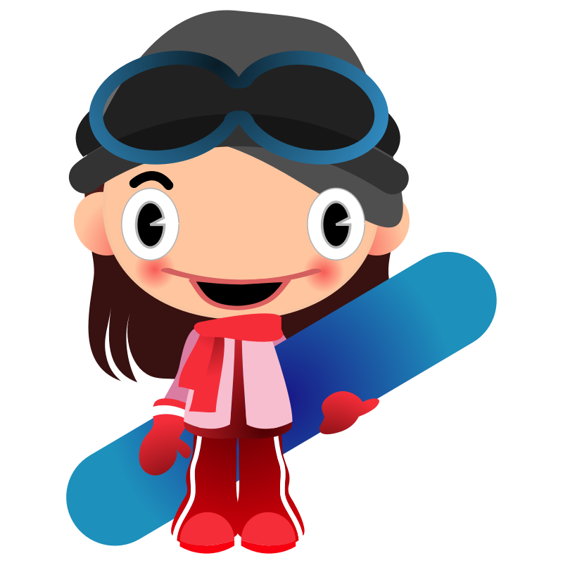 Clipart - speaking snowboard girl