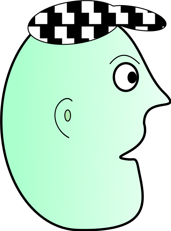 Cartoon Man Face Profile Wearing Cap 2 - vector Clip Art