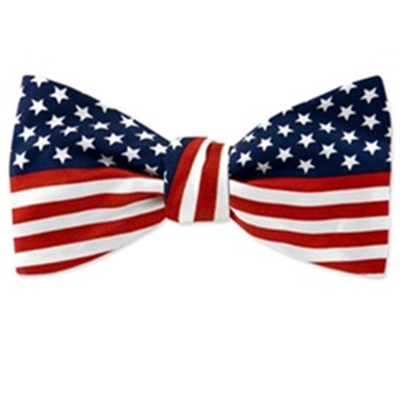 American Flag Pretied Bow Tie