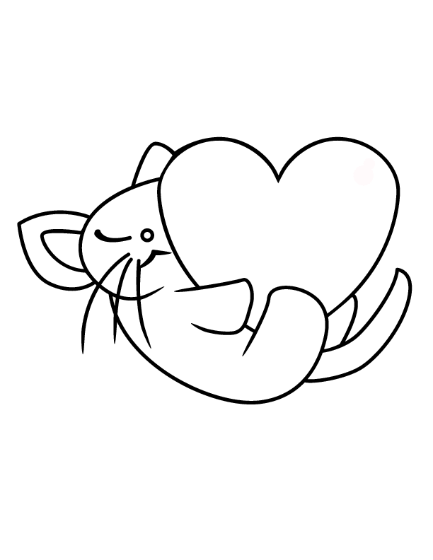 heart ribbons Colouring Pages