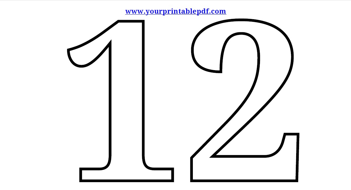Printable Number 12 Coloring Page
