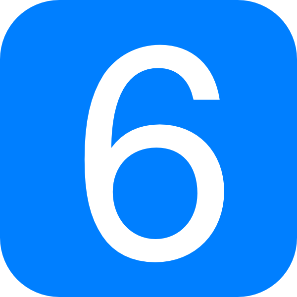 Blue, Rounded, Square With Number 6 Clip Art at Clker.com - vector ...