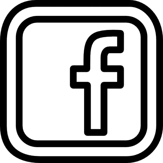 Facebook social letter logo outline inside double rounded square ...