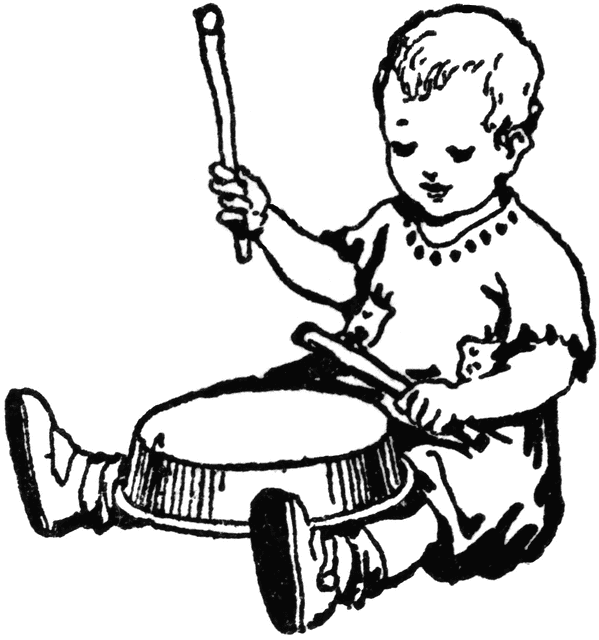 Toddler Playing Drum | ClipArt ETC