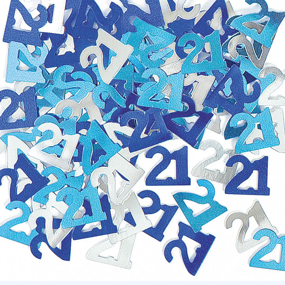 Blue Birthday Glitz | 21st Birthday Confetti | 2 Packs 21st ...