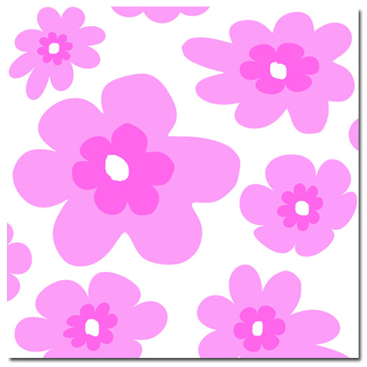 Pink Cartoon Flowers (rectangle) - The Canvas Art Factory