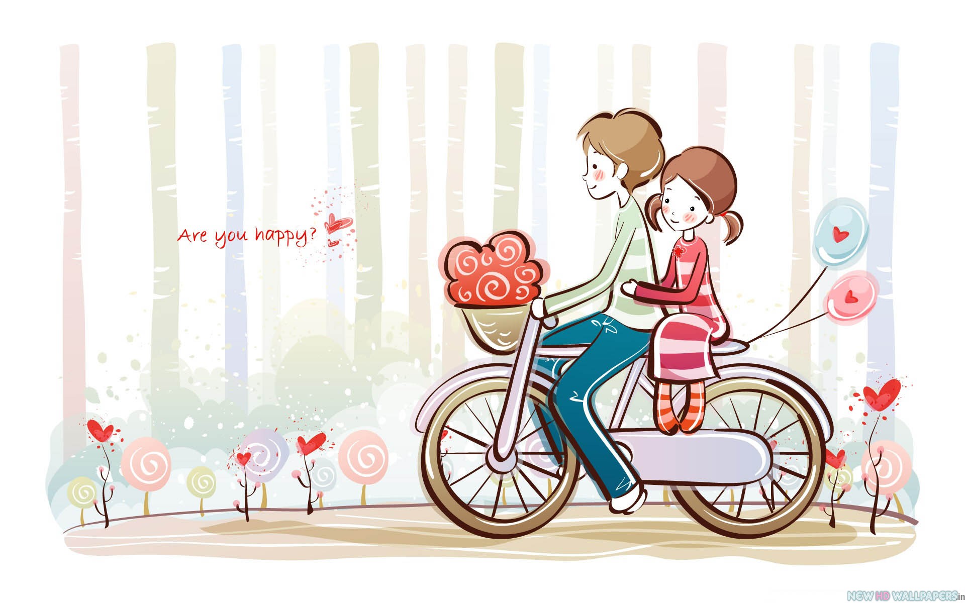 Cute Valentine Love Couple Cartoon - New HD Wallpapers