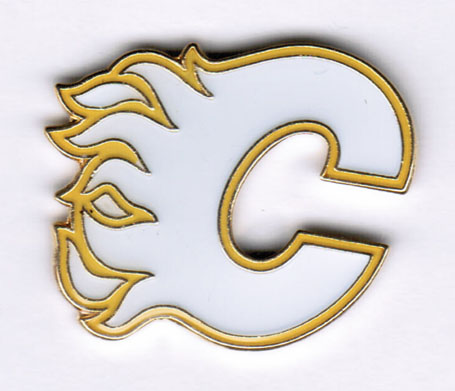 Calgary Flames White -C- Vintage NHL Logo Lapel Pin Calgary Flames ...