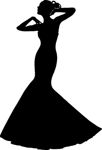 Clip Art Illustration of a Spring Bride in a Strapless Gown - a ...