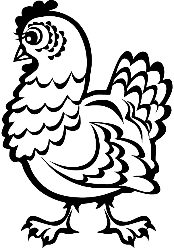 rooster clipart black and white - photo #42