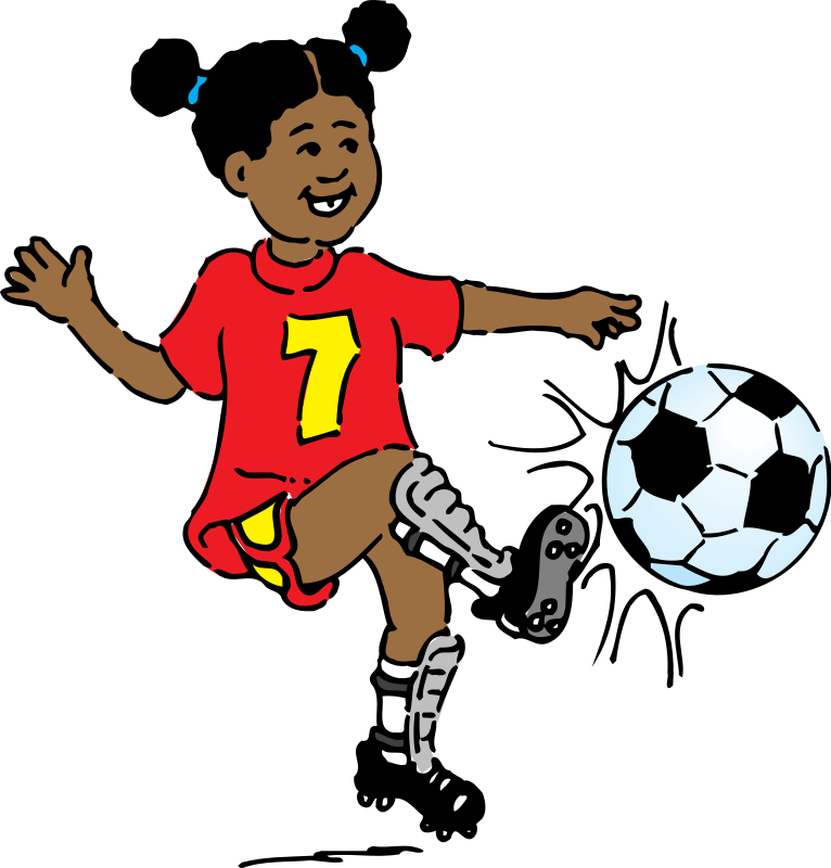 Girl Playing Soccer Clip Art Download