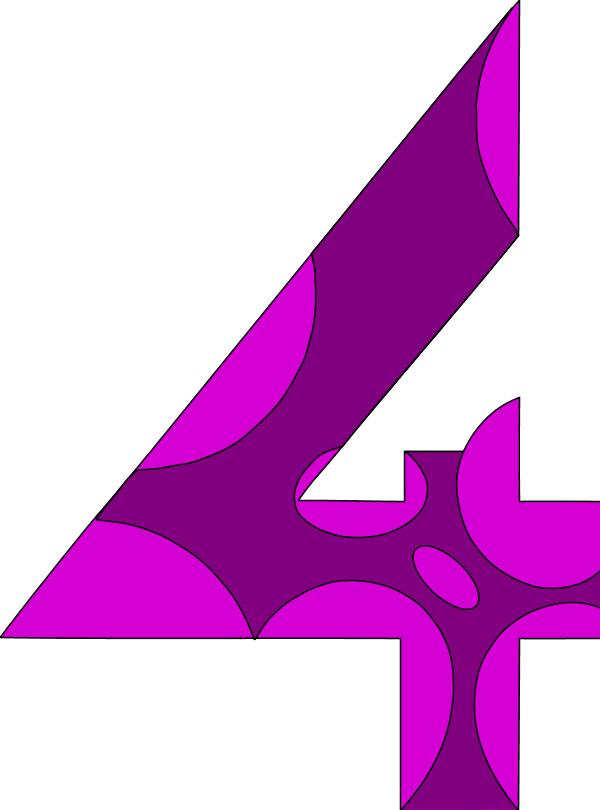 Number Four 4 - vector Clip Art