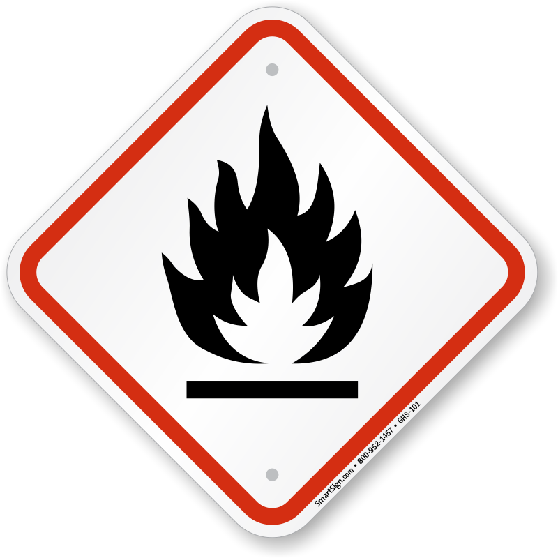 GHS Flammable Pictogram Sign, Diamond Shaped, SKU: GHS-101 ...
