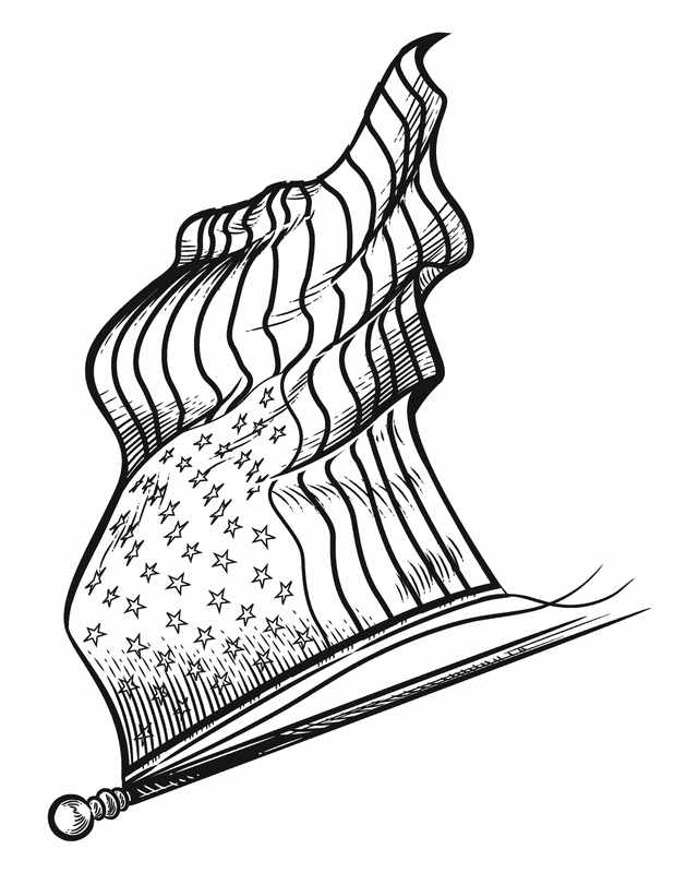 Waving American Flag - Free Printable Coloring Pages - ClipArt ...
